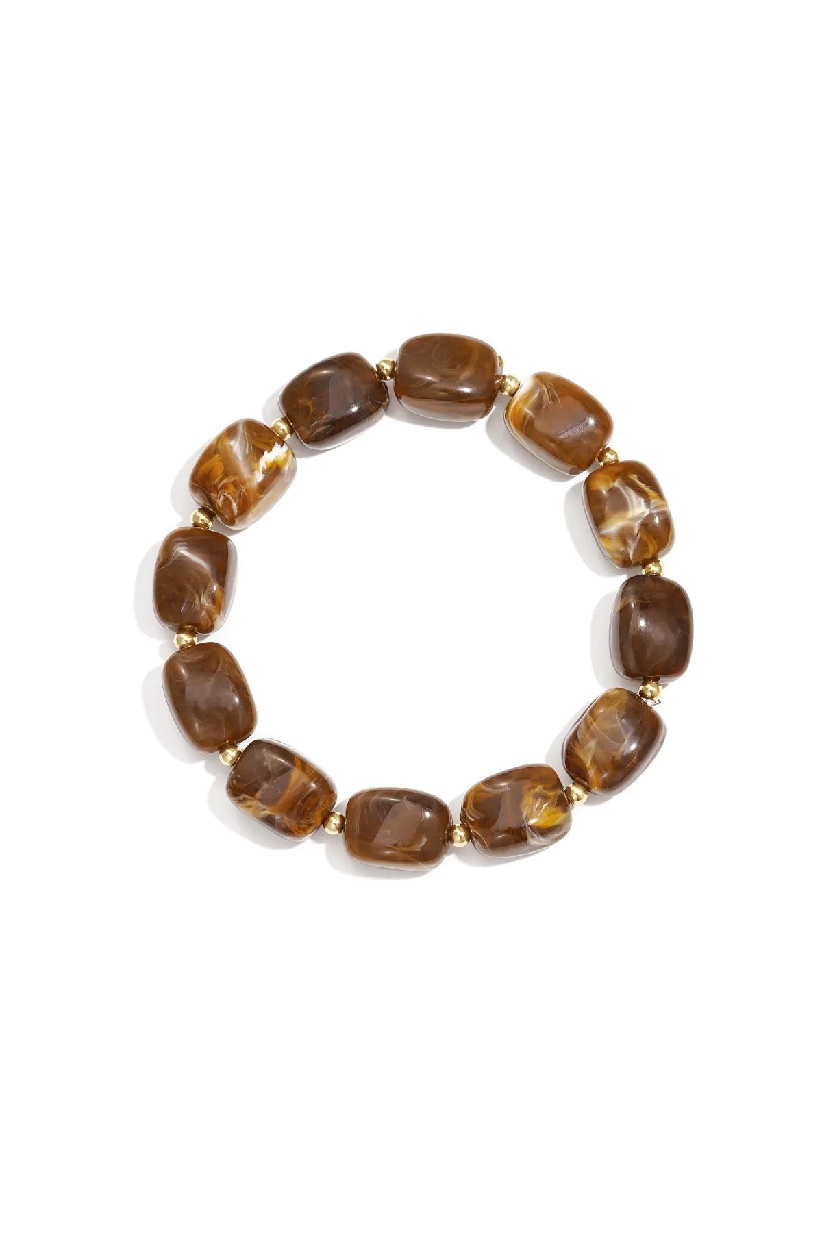 Armband | bruine acryl kralen