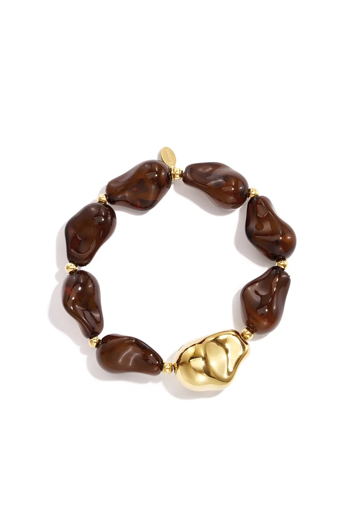 Armband | bruine kralen