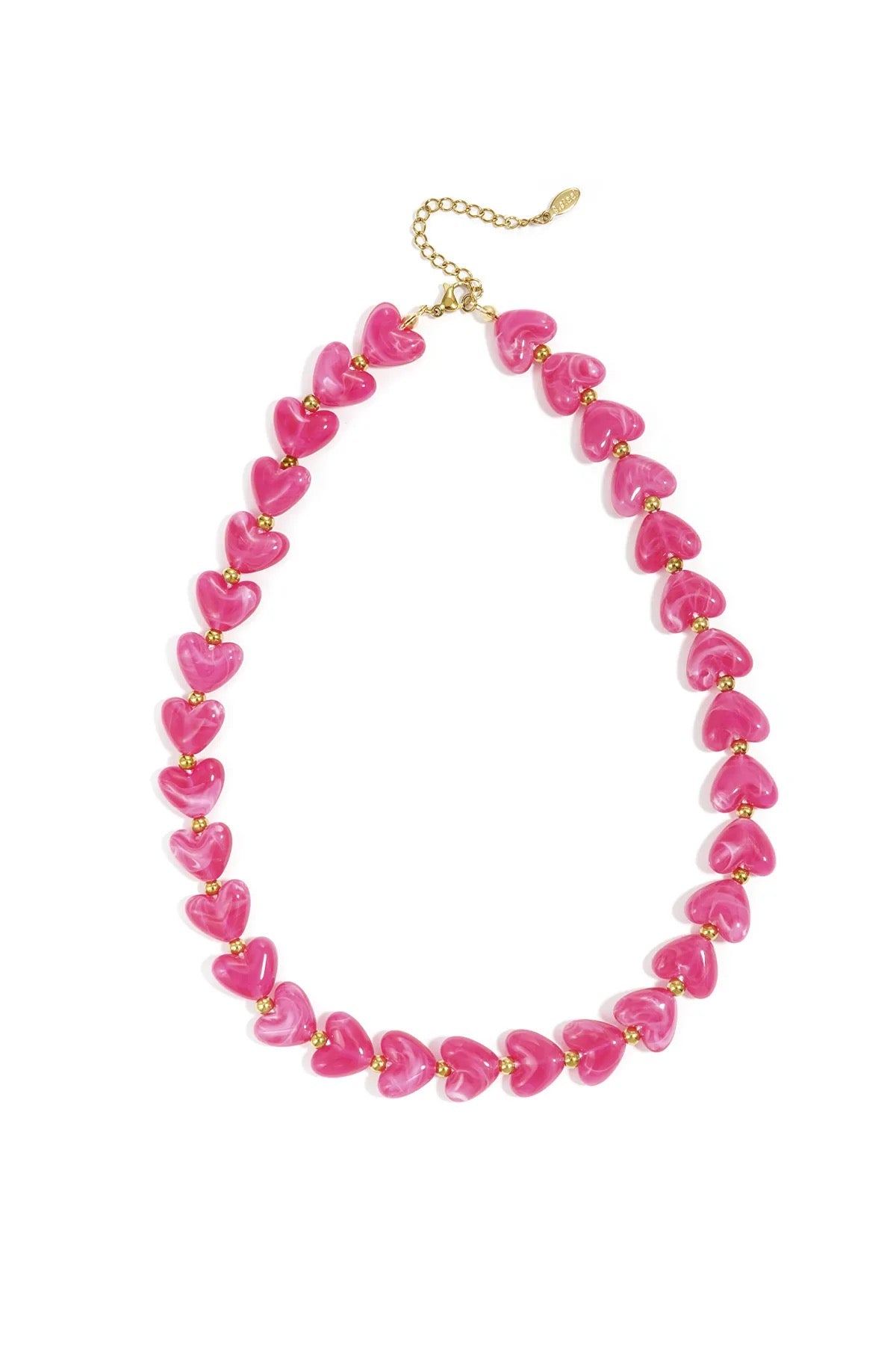Ketting | roze hartjes