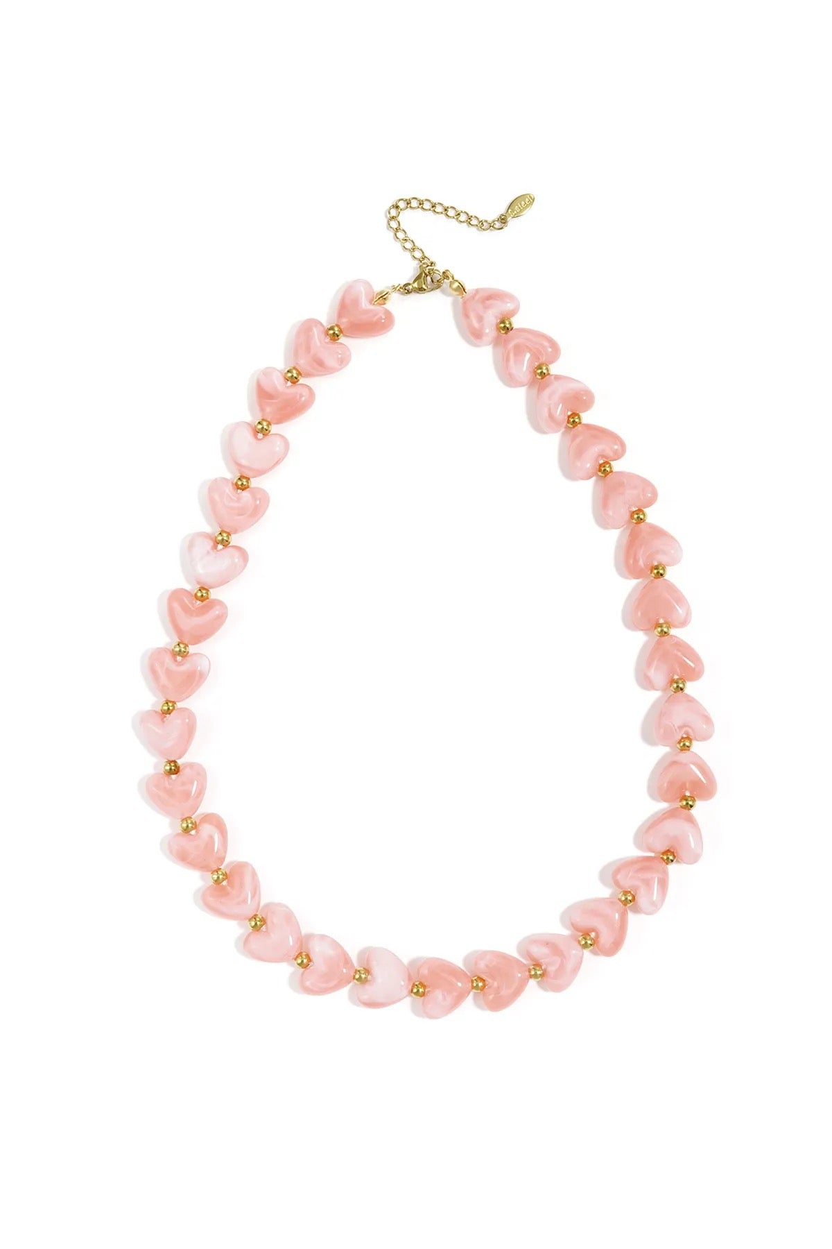 Ketting | licht roze hartjes