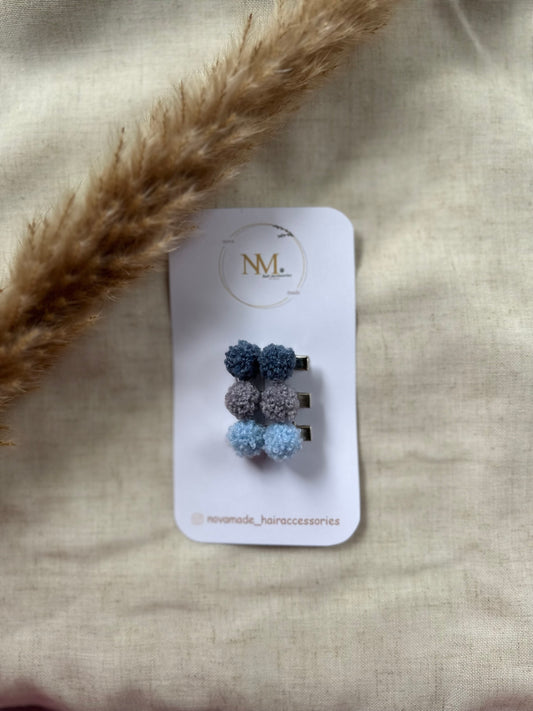 Alligator - pompoms blauwe mix
