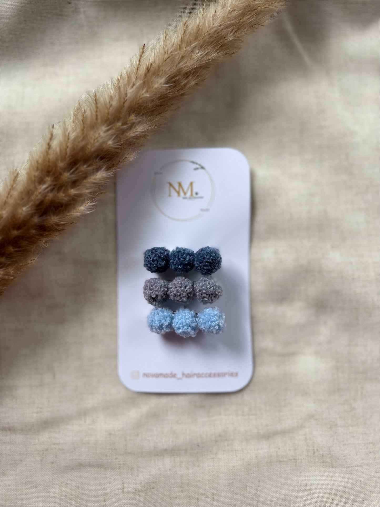 Alligator - pompoms blauwe mix