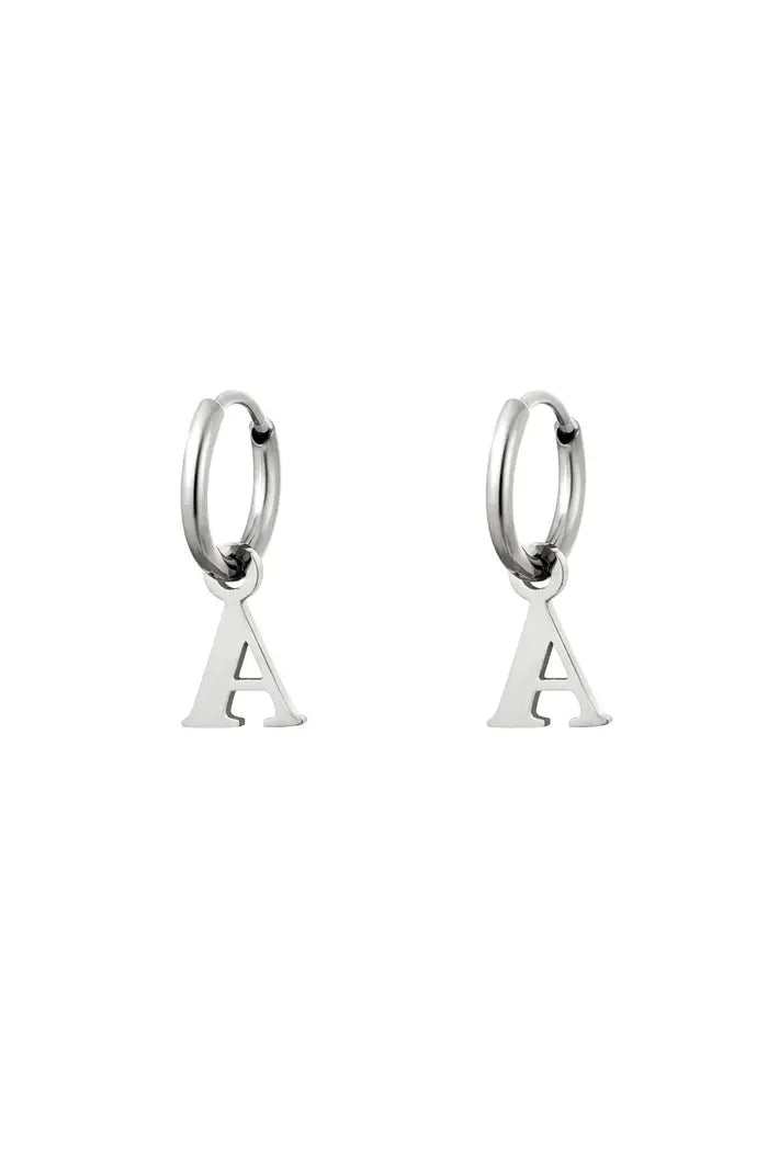 Oorbel - Initiaal Zilver