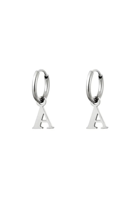 Oorbel - Initiaal Zilver