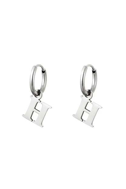 Oorbel - Initiaal Zilver