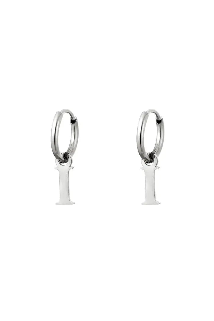 Oorbel - Initiaal Zilver