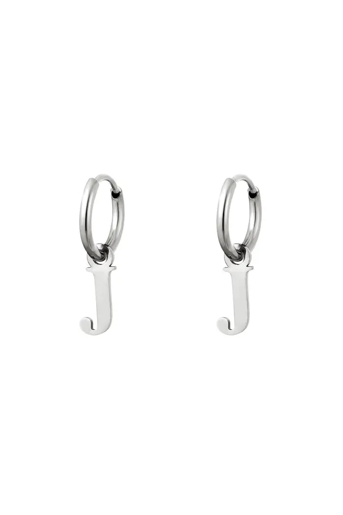 Oorbel - Initiaal Zilver