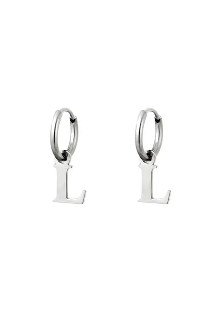 Oorbel - Initiaal Zilver