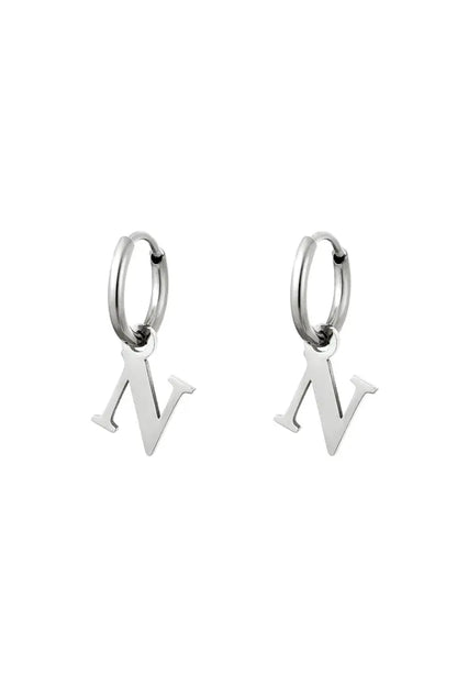 Oorbel - Initiaal Zilver
