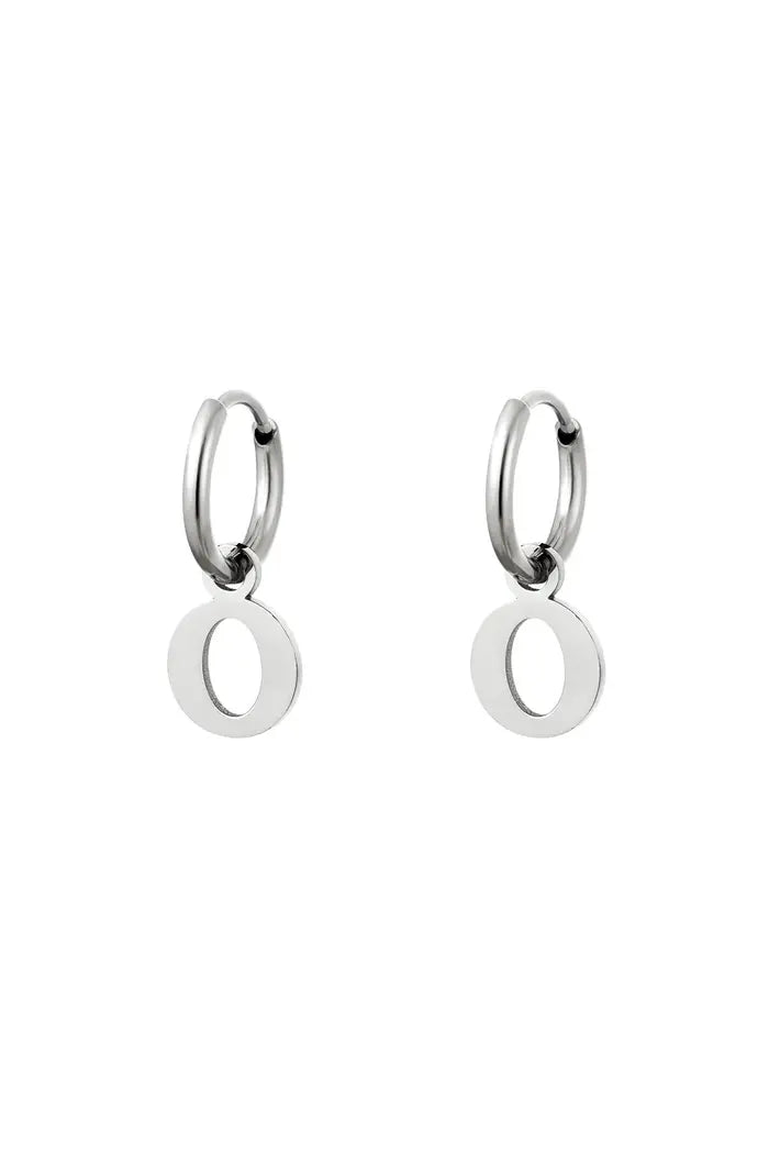 Oorbel - Initiaal Zilver
