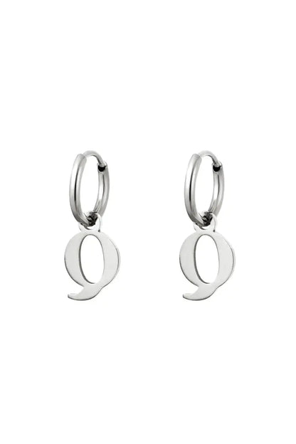Oorbel - Initiaal Zilver