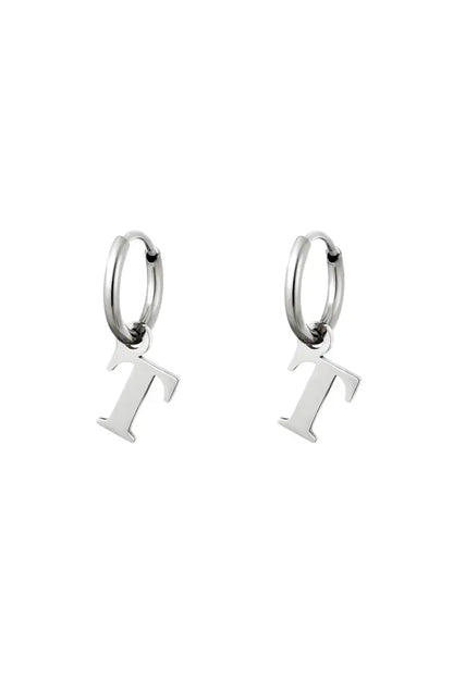 Oorbel - Initiaal Zilver