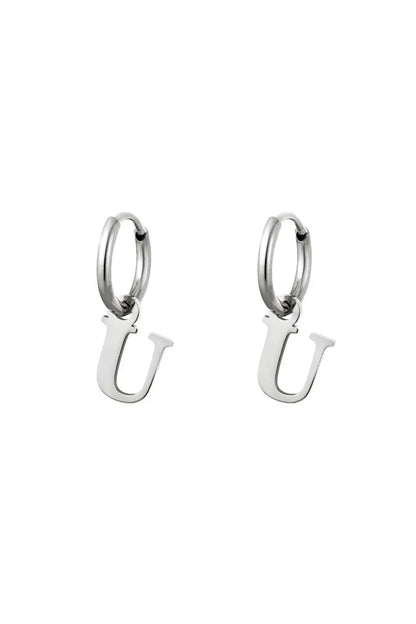 Oorbel - Initiaal Zilver