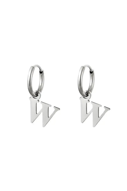 Oorbel - Initiaal Zilver