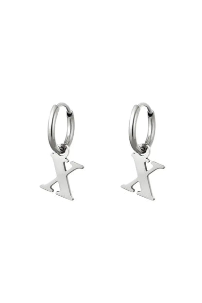 Oorbel - Initiaal Zilver