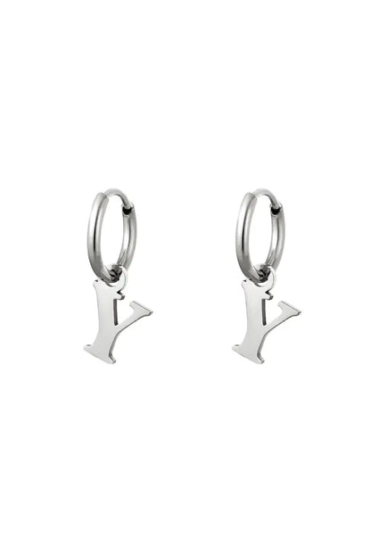 Oorbel - Initiaal Zilver