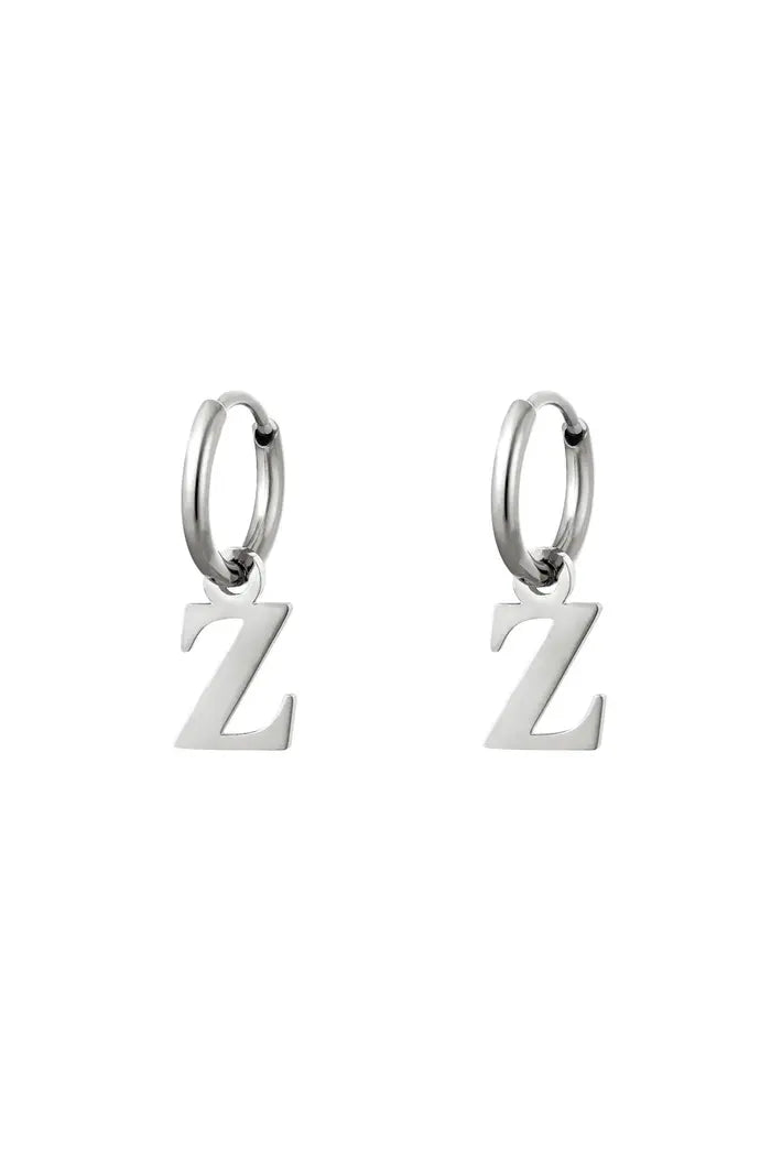 Oorbel - Initiaal Zilver