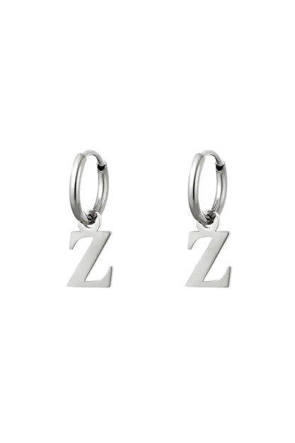 Oorbel - Initiaal Zilver