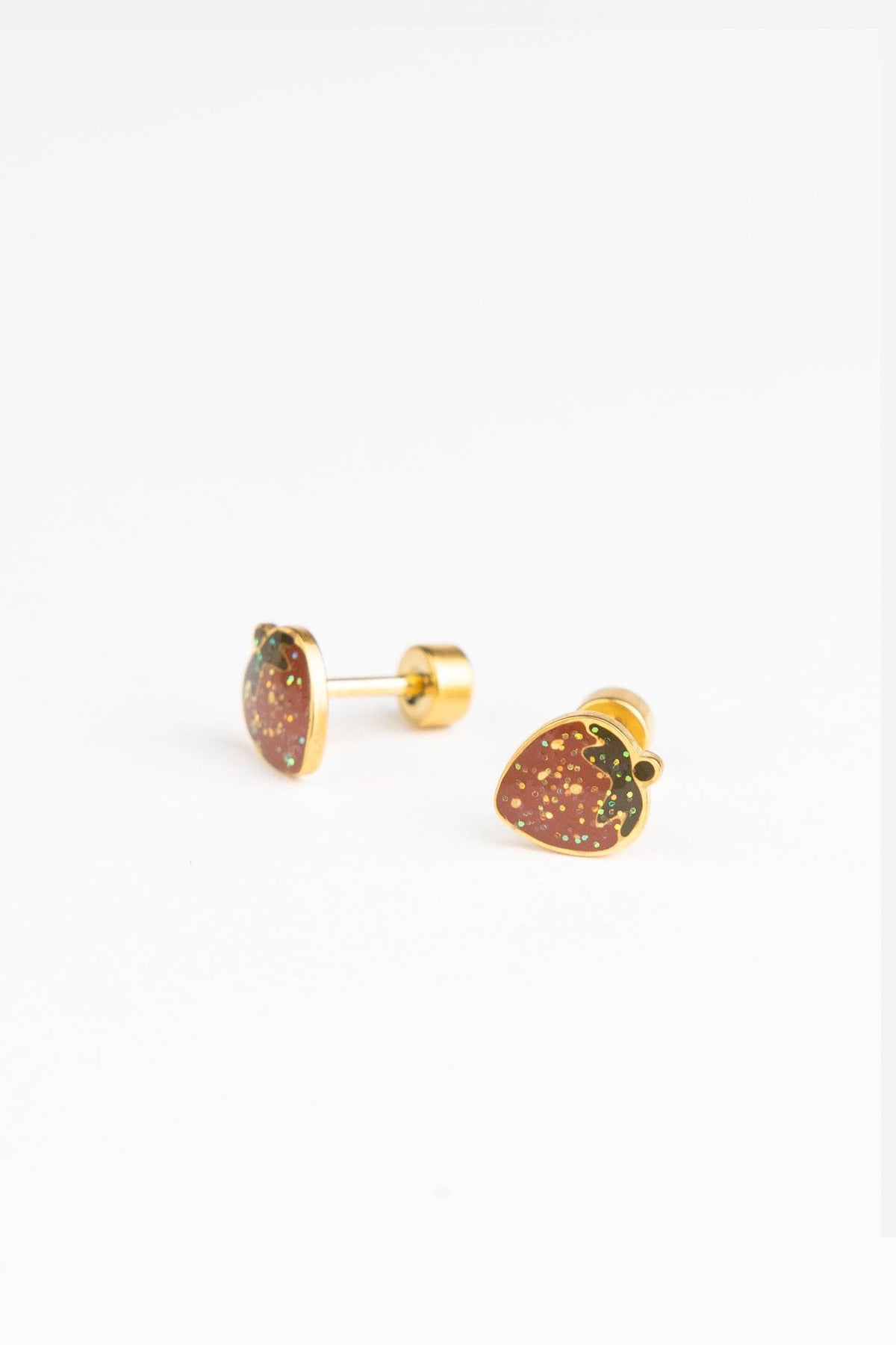 Studs Oorbellen - Glitter Aardbei
