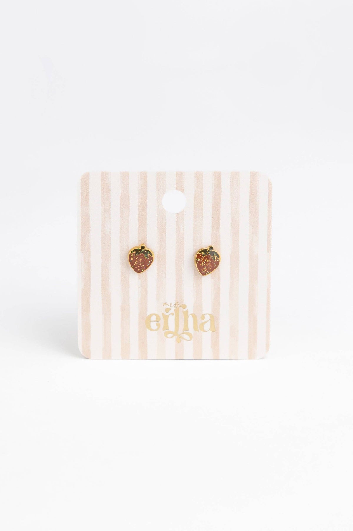 Studs Oorbellen - Glitter Aardbei