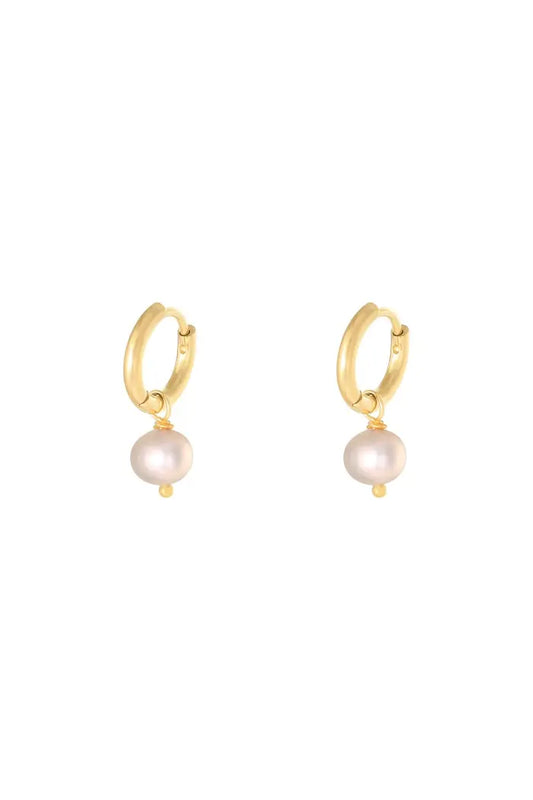 Oorbel - pearl of the sea roze